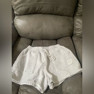 PINK Victoria's Secret Light Gray Athletic Drawstring Shorts